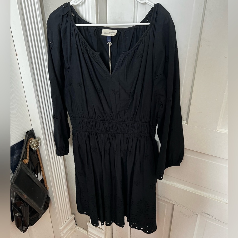 Black eyelet dress